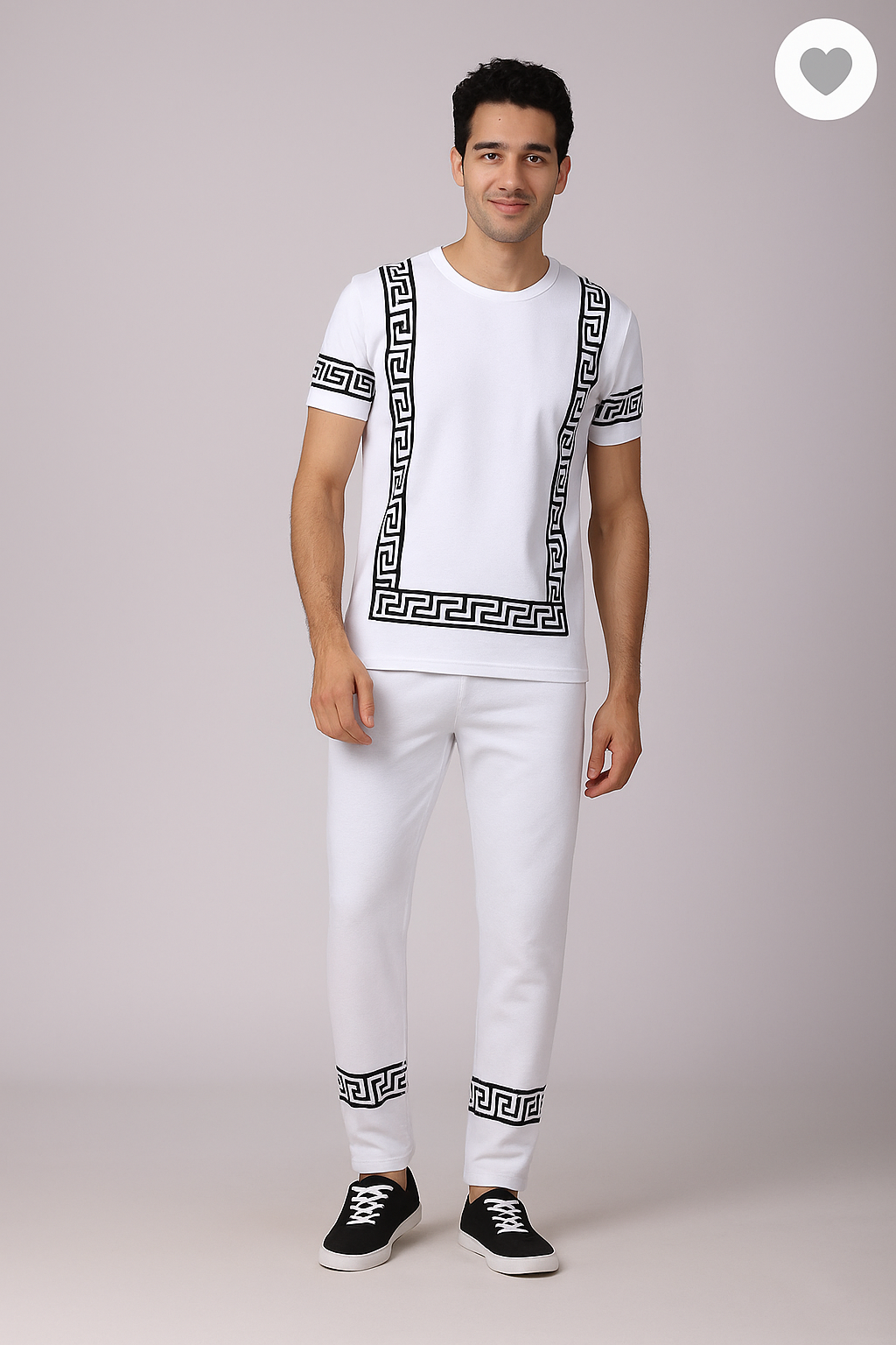 Printed Shorts and trousers Set Cotton Blend Fabric Casual Sport Style Multi Color