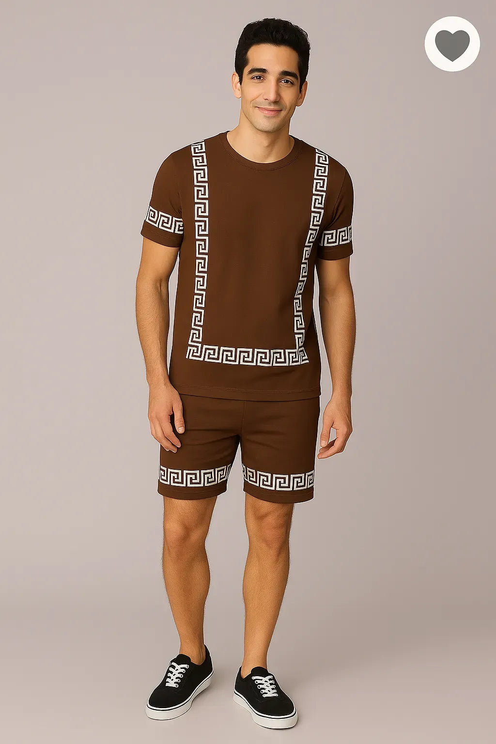 Printed Shorts and trousers Set Cotton Blend Fabric Casual Sport Style Multi Color