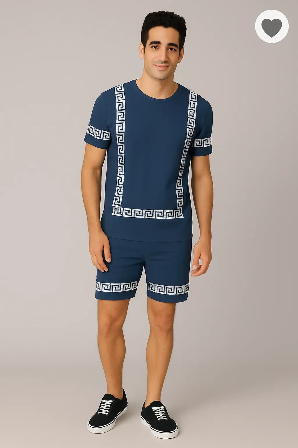 Printed Shorts and trousers Set Cotton Blend Fabric Casual Sport Style Multi Color