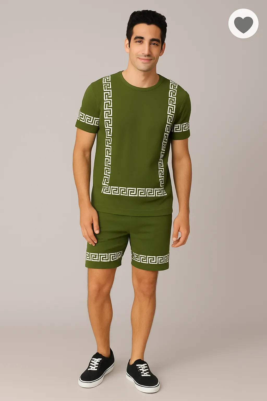 Printed Shorts and trousers Set Cotton Blend Fabric Casual Sport Style Multi Color